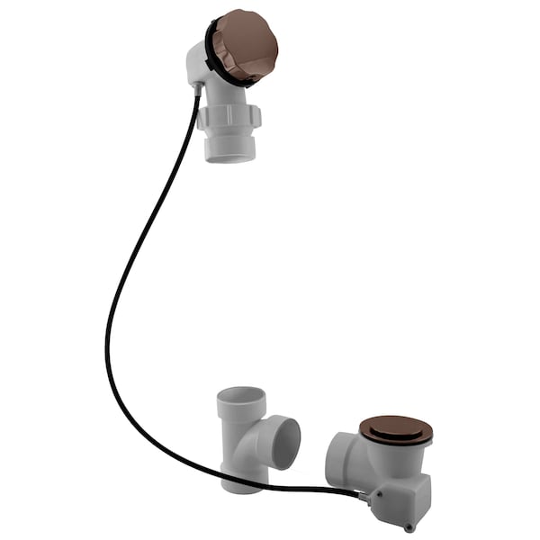 Westbrass Sch. 40 PVC 35" Cable Drive Bath Waste, Ball Joint Head in Oil Rubbed Bronze D50P35BJ-12 - main